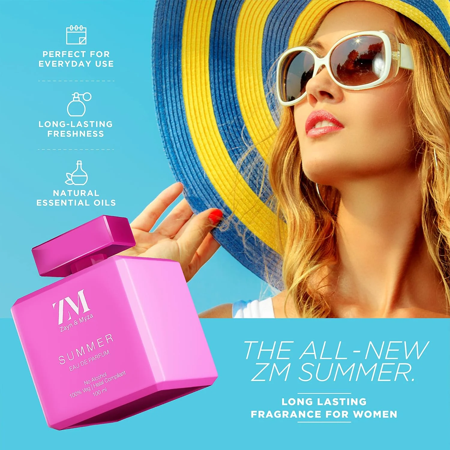 عطر زنانه ZM Zayn & Myza SUMMER - 100ml ادو پرفیوم گلی شرقی | بدون الکل و ماندگاری طولانی عطر زنانه ZM Zayn & Myza SUMMER - 100ml ادو پرفیوم گلی شرقی | بدون الکل و ماندگاری طولانی
