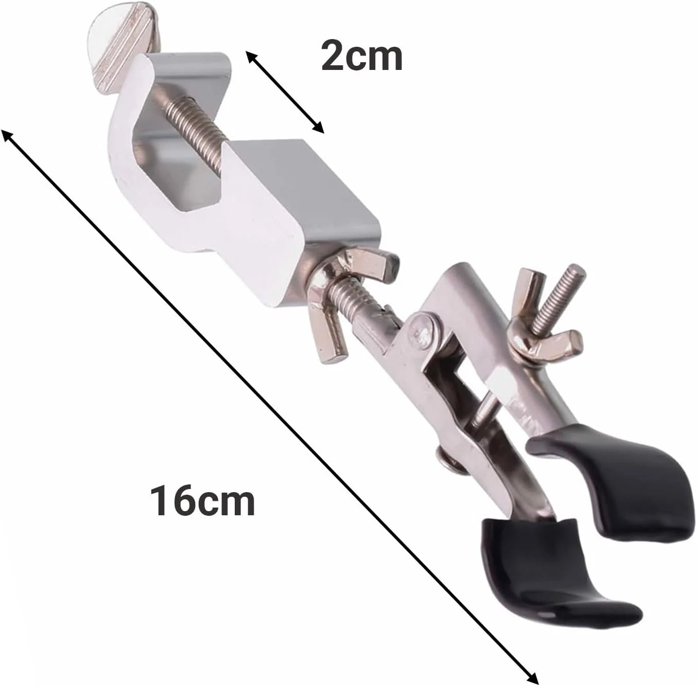 گیره دماسنج، گیره فلاسک و گیره بورت کینگ ماریوت | فک های روکش دار برای گرفتن ایمن | استیل ضد زنگ بادوام | ایده آل برای پشتیبانی و ایمنی ظروف شیشه ای آزمایشگاهی