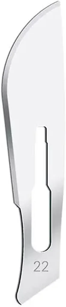 بسته 100 عددی تیغ جراحی تجهیزات پزشکی King Mariot | تیغ های جراحی دقیق | استریل شده (25kGy) برای ایمنی و کارایی | استفاده در محیط های آزمایشگاهی (سایز تیغ 22)