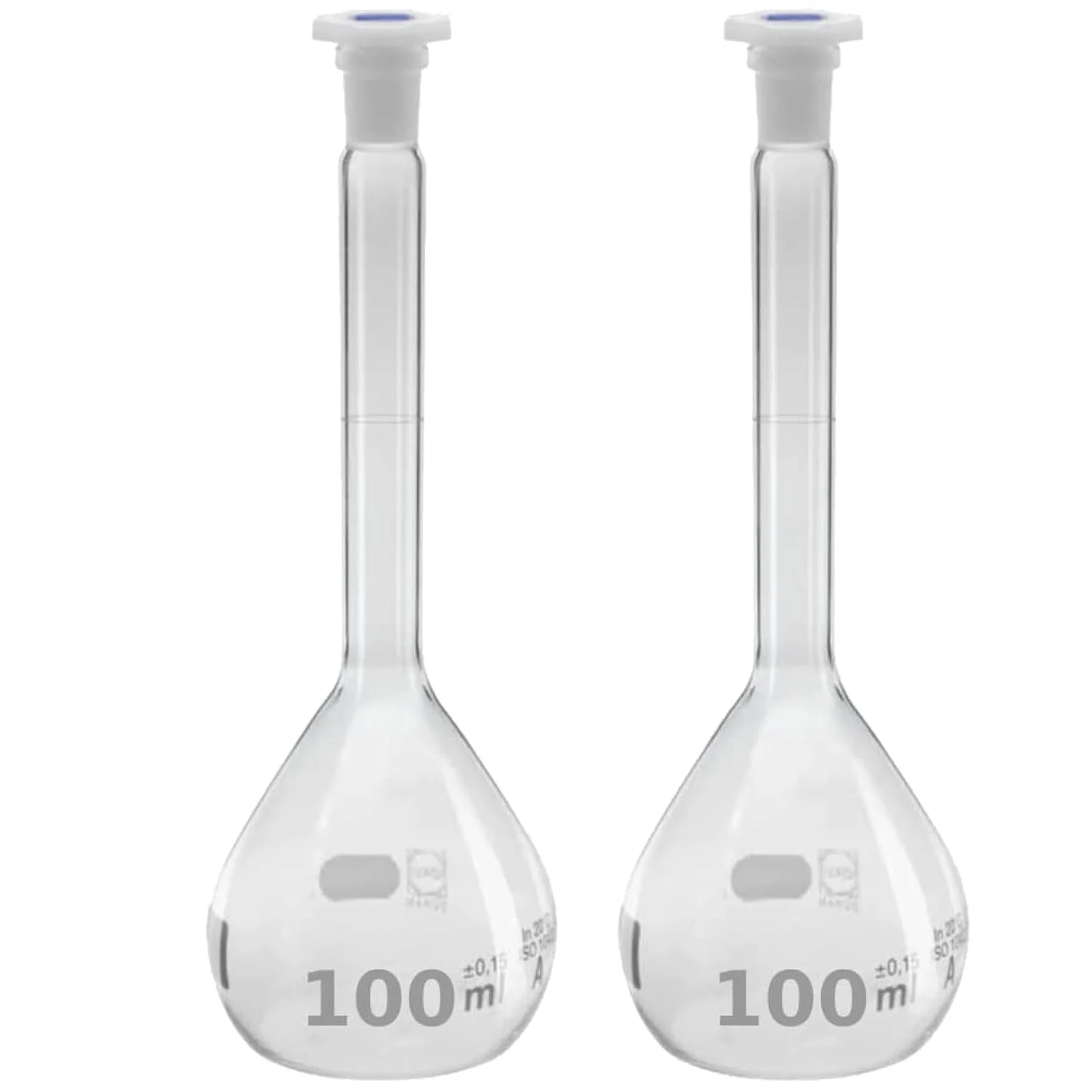 بسته 2 عددی ارلن حجمی 100 میلی لیتری King Mariot Medical Equipments، شیشه بوروسیلیکات مدرج سنگین، ظرفیت 100 میلی لیتر برای لوازم آزمایشگاهی زیست شناسی شیمی