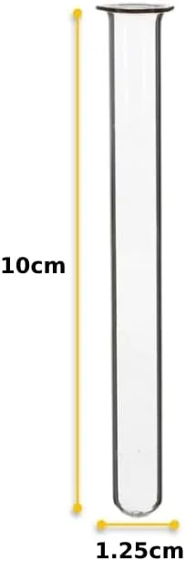 مجموعه 10 عددی لوله آزمایش شیشه ای بوروسیلیکات ته گرد سنگین King Mariot، لوله ذخیره سازی 10 سانتی متر در 1.25 سانتی متر، ته گرد شیشه ای برای آموزش و آزمایشگاه های زیست شناسی و شیمی
