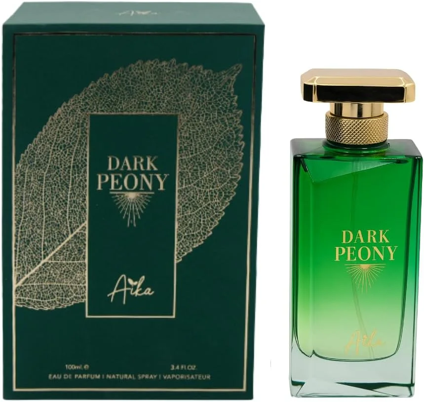 عطر زنانه آیکا مدل Dark Peony حجم 80 میلی لیتر، عطر ماندگار برای بدن و مو، عطر بدون الکل با رایحه گل صد تومانی، انگور فرنگی سیاه و نعناع هندی
