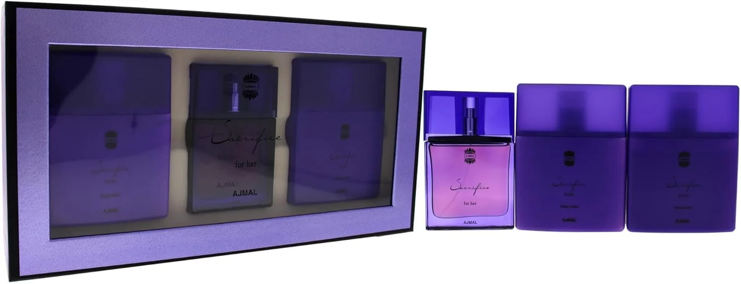 ست هدیه 3 تکه زنانه اجمل ساکریفایس شامل ادو پرفیوم 50 میلی لیتری، ژل دوش 225 میلی لیتری و لوسیون بدن 225 میلی لیتری ست هدیه 3 تکه زنانه اجمل ساکریفایس شامل ادو پرفیوم 50 میلی لیتری، ژل دوش 225 میلی لیتری و لوسیون بدن 225 میلی لیتری