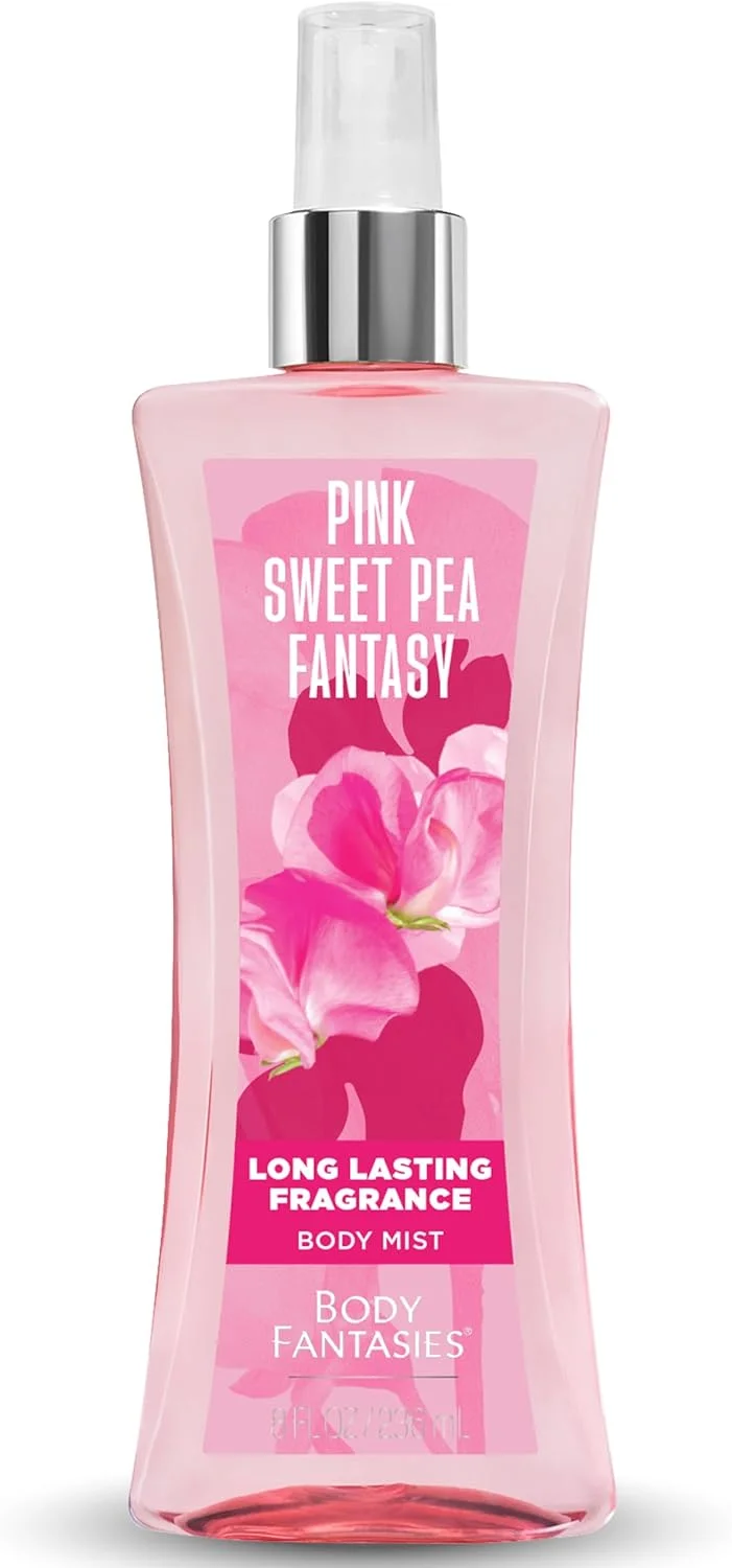 اسپری بدن زنانه بادی فانتزیز مدل Pink Sweet Pea Fantasy با رایحه گل نخود شیرین، 236 میلی لیتر