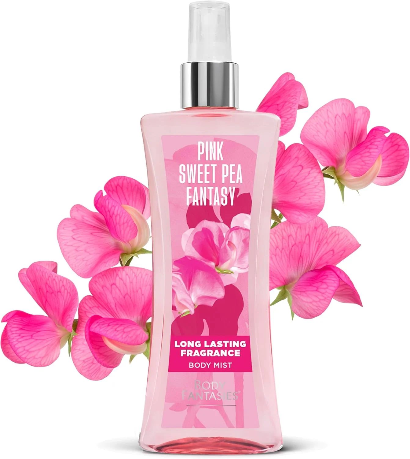 اسپری بدن زنانه بادی فانتزیز مدل Pink Sweet Pea Fantasy با رایحه گل نخود شیرین، 236 میلی لیتر