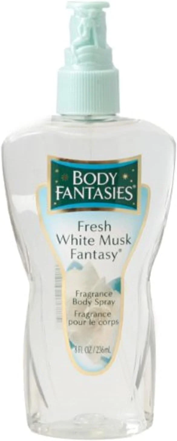 اسپری بدن زنانه بادی فانتاسیز مدل Fresh White Musk Fantasy حجم 236 میلی لیتر