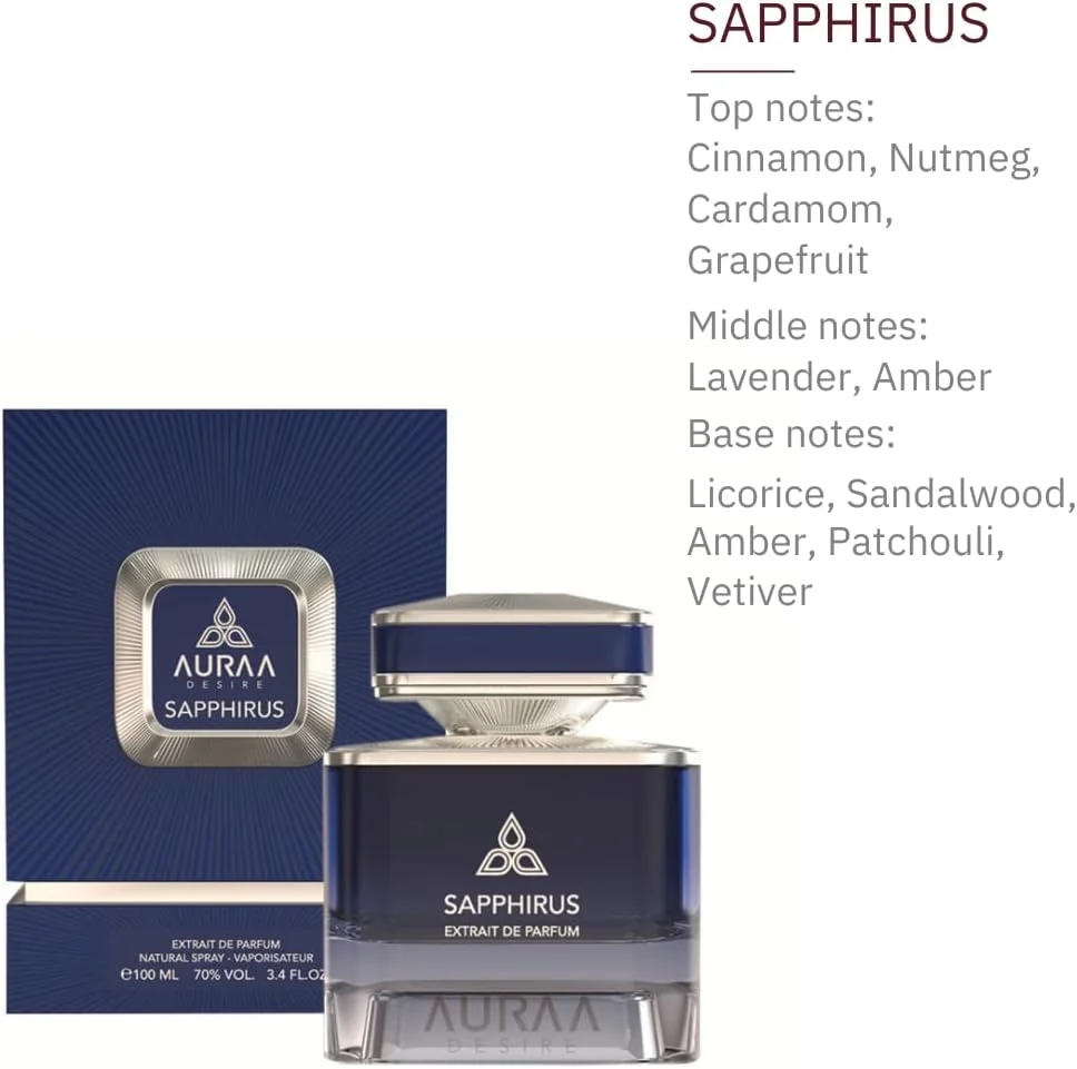 عطر ادکلن زنانه و مردانه Auraa Desire Sapphirus Extrait de Parfum (100 میلی لیتر)