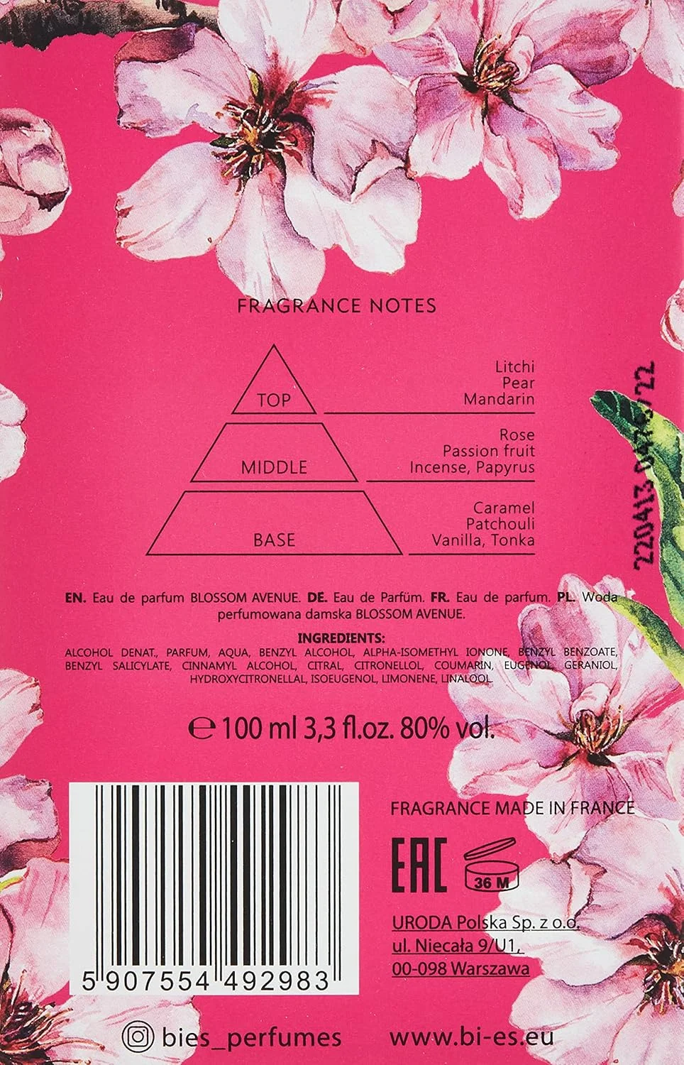 عطر ادکلن زنانه بی ای اس Blossom Avenue حجم 100 میلی لیتر