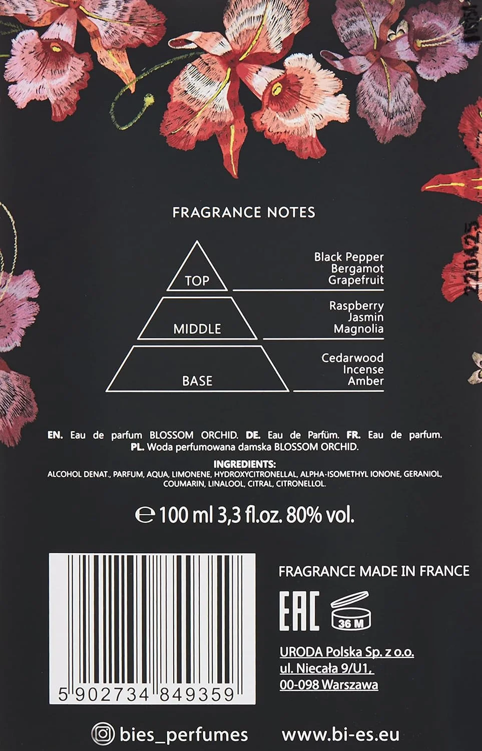 اسپری ادو پرفیوم زنانه BI-ES Blossom Orchid 100 میلی لیتر