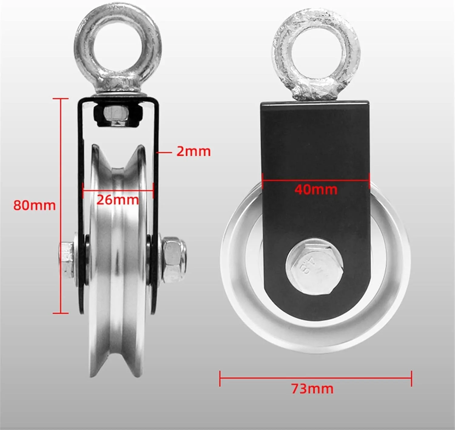 قرقره تکی SEMONE، بلوک قرقره استیل ضد زنگ، طناب بالابر سنگین، چرخ راهنمای کابل، چرخ بی صدای کابل تجهیزات ورزشی (Hortel)