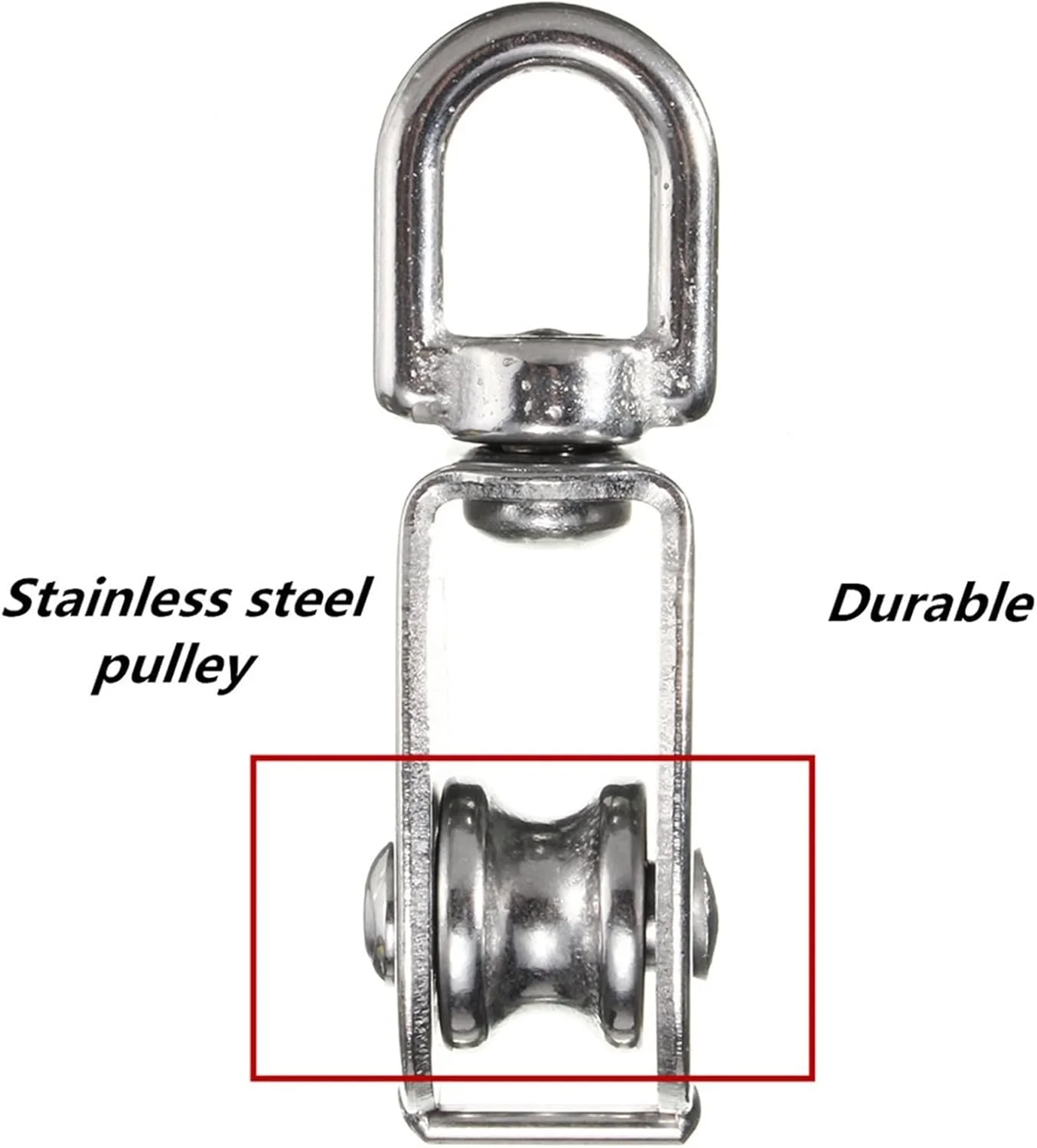 قرقره استیل SEMONE، قرقره تک چرخ گردان، قرقره طناب بالابر، ابزار چرخ بالابر بلبرینگ چرخان 360 درجه