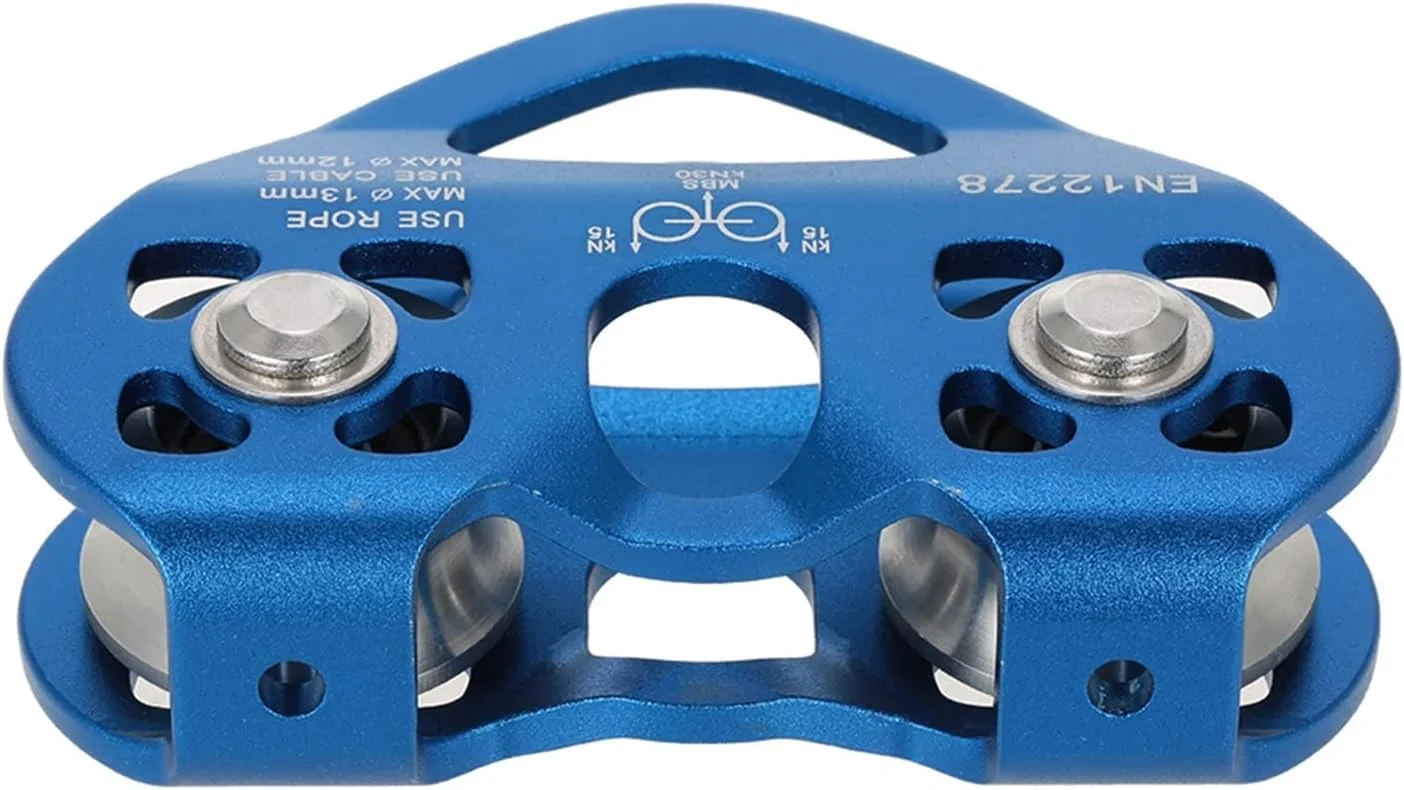 قرقره سیم بکسل SEMONE با بلبرینگ، لوازم جانبی صخره نوردی، یخ نوردی، غارنوردی، نجات، قرقره آلیاژ آلومینیوم (آبی تیره)