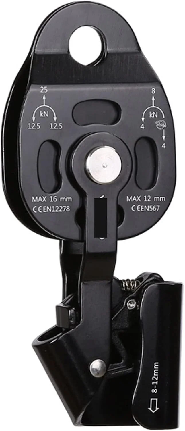 قرقره نجات بار کاری SEMONE، قرقره سرعت، قرقره طناب گردان تکی سنگین وظیفه، تجهیزات غارنوردی و صخره نوردی ایمنی (1 عدد)