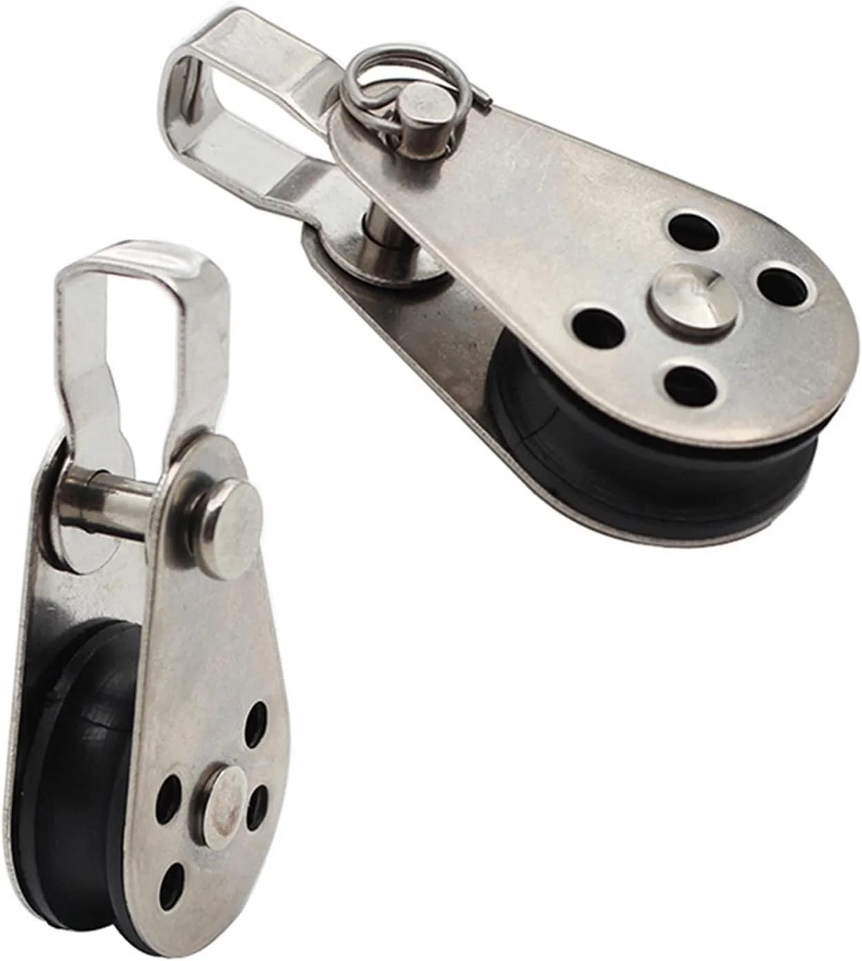 قرقره SEMONE 2 عددی استیل ضد زنگ، قرقره های بلبرینگ، قرقره تک چرخ گردان، مجموعه قرقره طناب بالابر، ابزار چرخ بالابر بلبرینگ