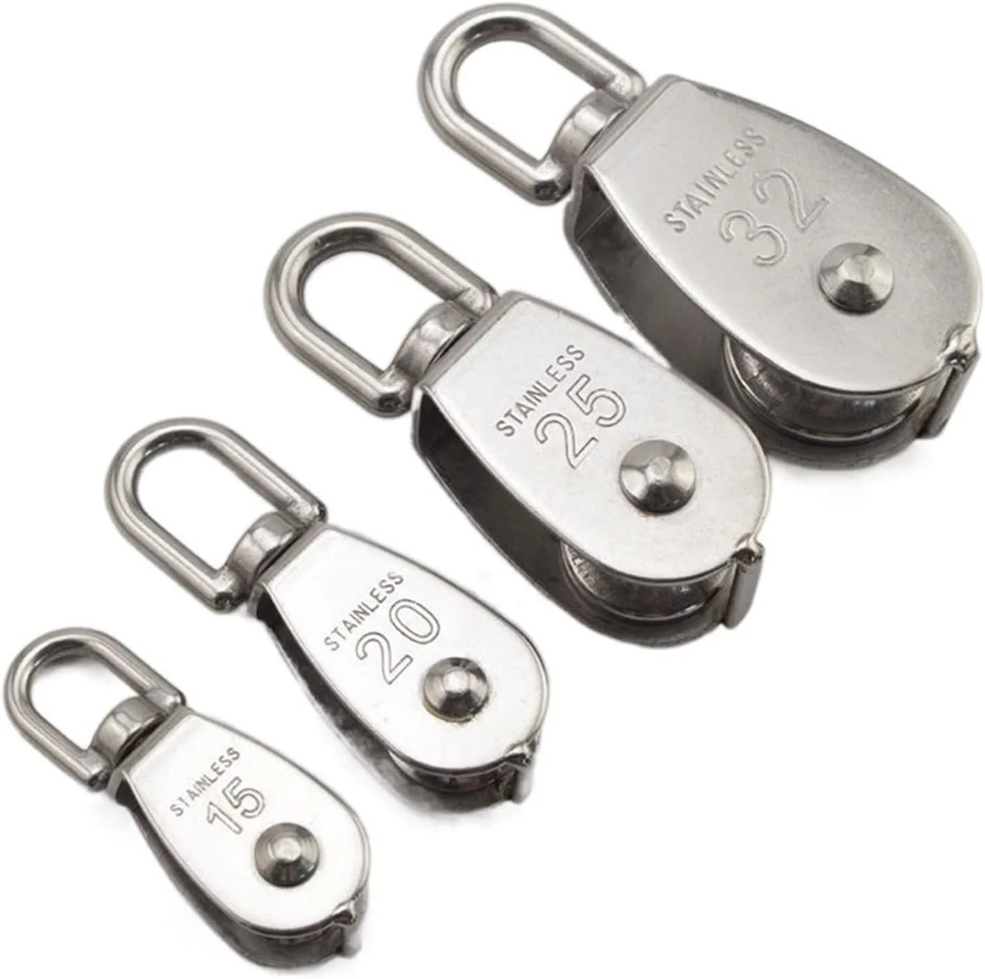 قرقره استیل SEMONE، قرقره تک چرخشی M15/M20 M25 M32 M50، مجموعه قرقره طناب بالابر، ابزارهای چرخ بالابر (M25)