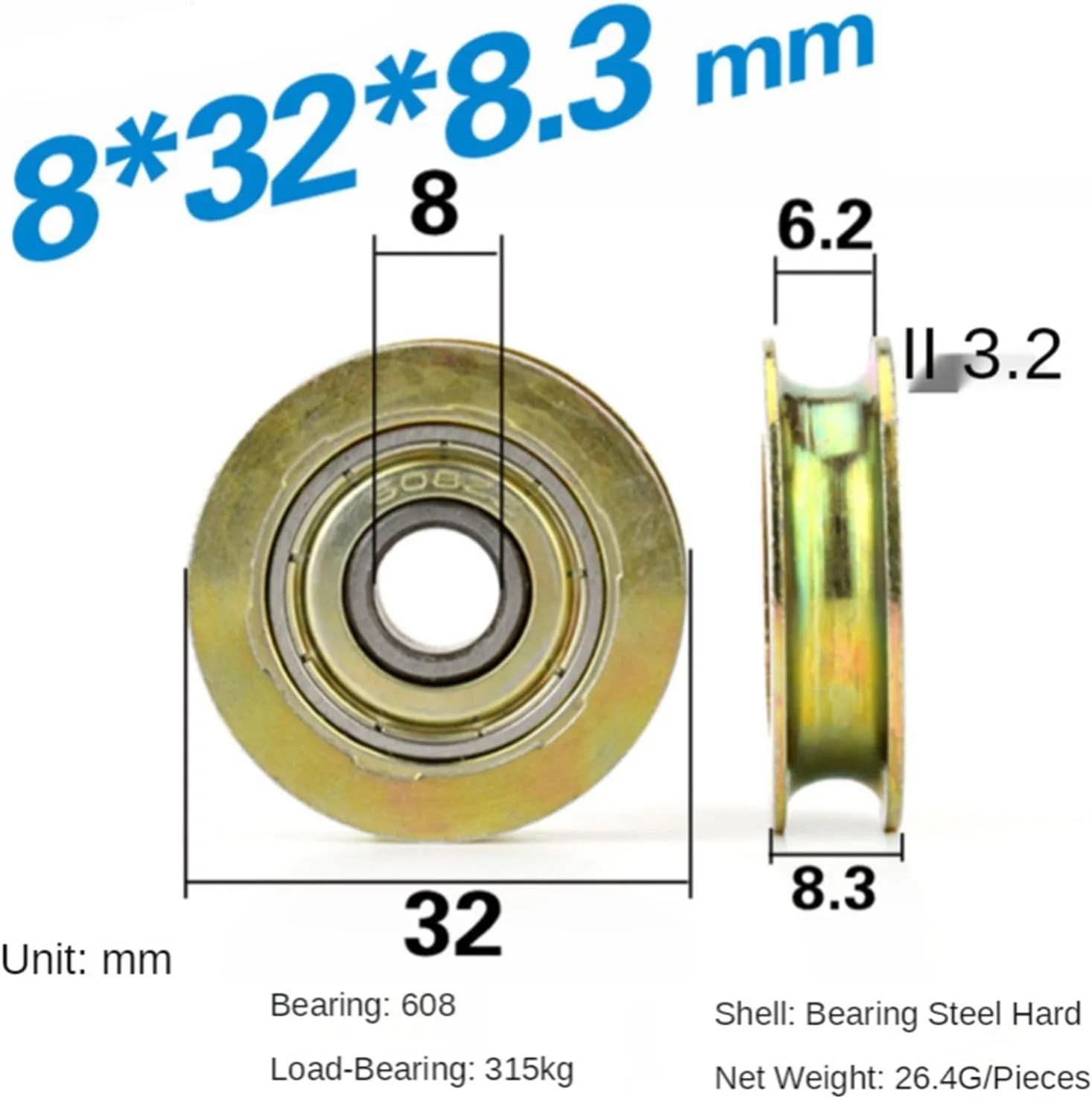 قرقره فلزی ضد زنگ SEMONE، چرخ راهنمای سیم بکسل، چرخ تعلیق، غلتک قرقره بلبرینگ