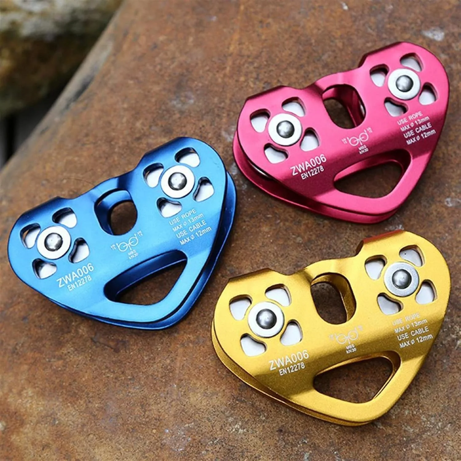 قرقره صعود SEMONE طرح قلب، قرقره دوبل صعود، دستگاه صعود طناب فولادی، ترولی زیپ لاین پرسرعت (Hortel)