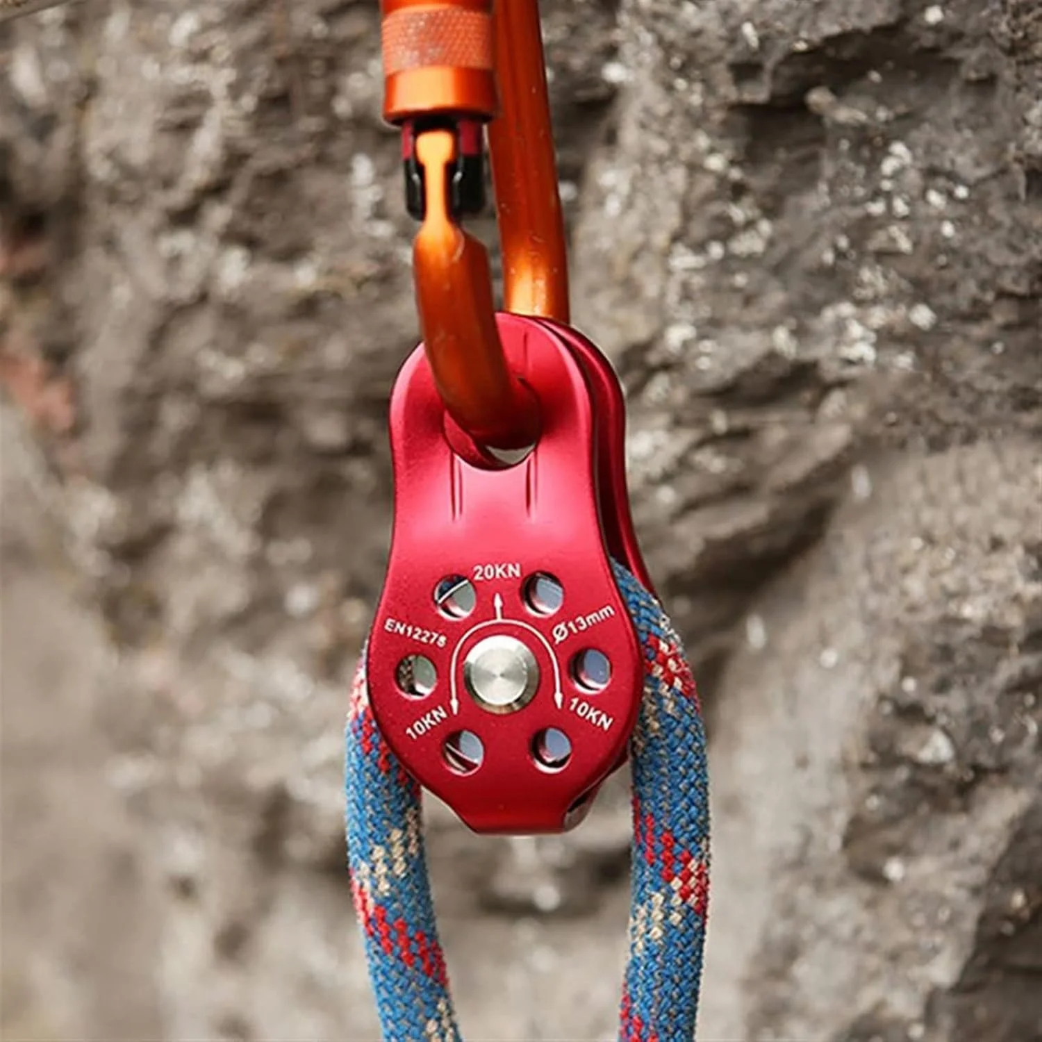 قرقره آلیاژی ثابت SEMONE، قرقره بالابر، چرخ های آویزان طناب، قرقره زیپ لاین کوهنوردی در فضای باز برای کار در ارتفاع، غارنوردی (Hortel)