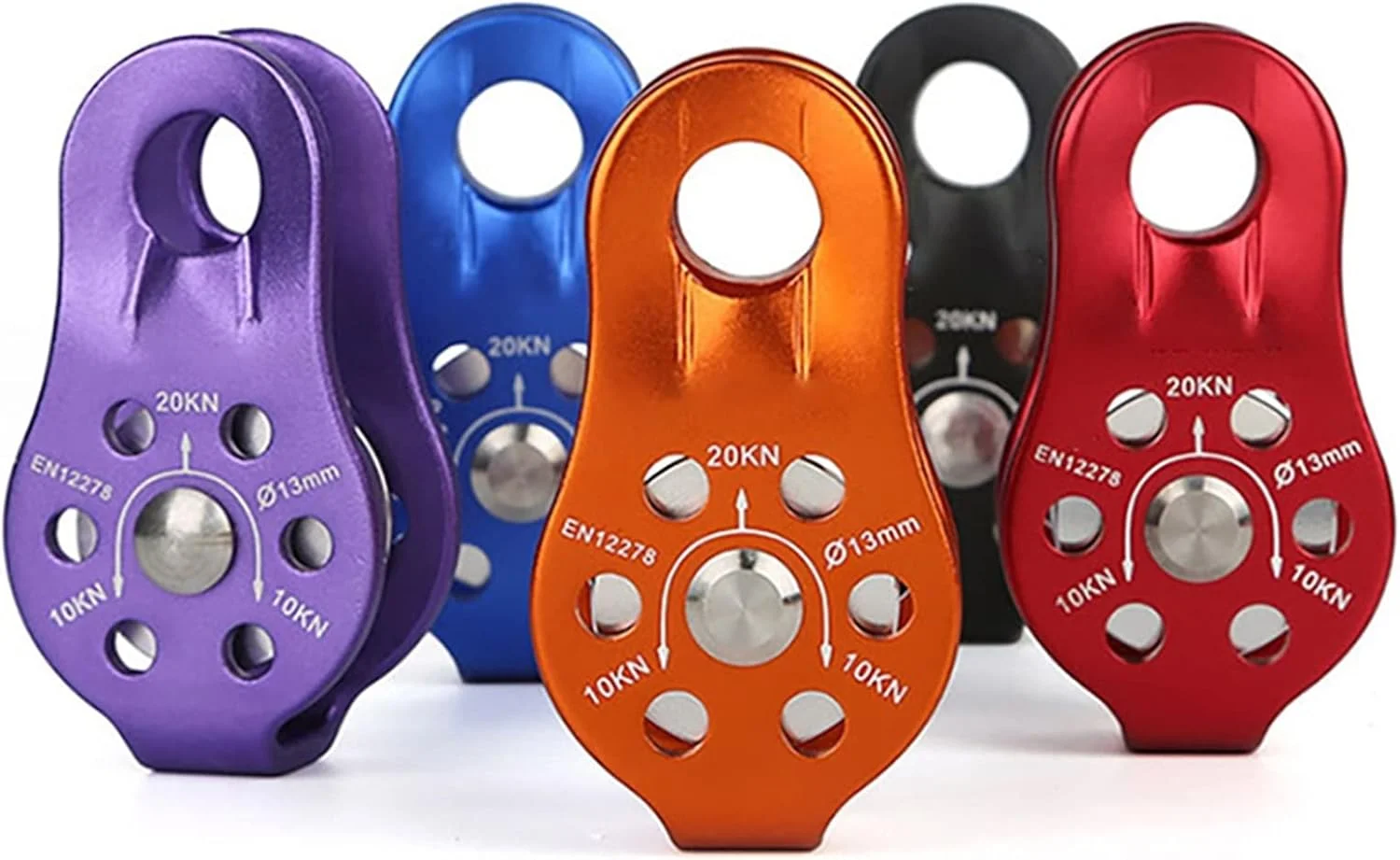 قرقره آلیاژی ثابت SEMONE، قرقره بالابر، چرخ های آویزان طناب، قرقره زیپ لاین کوهنوردی در فضای باز برای کار در ارتفاع، غارنوردی (آبی تیره)