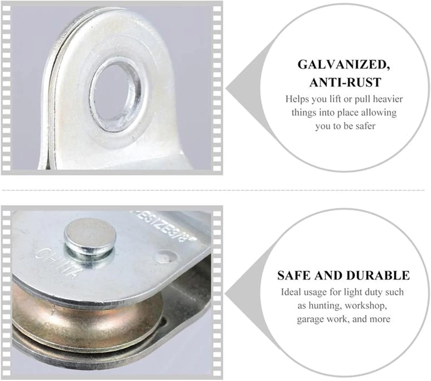 قرقره SEMONE، 2 عدد قرقره تکی فولادی، چرخ کشش سیم آویز، قرقره کابل سیم بالابر برای جرثقیل صنایع ماشین آلات