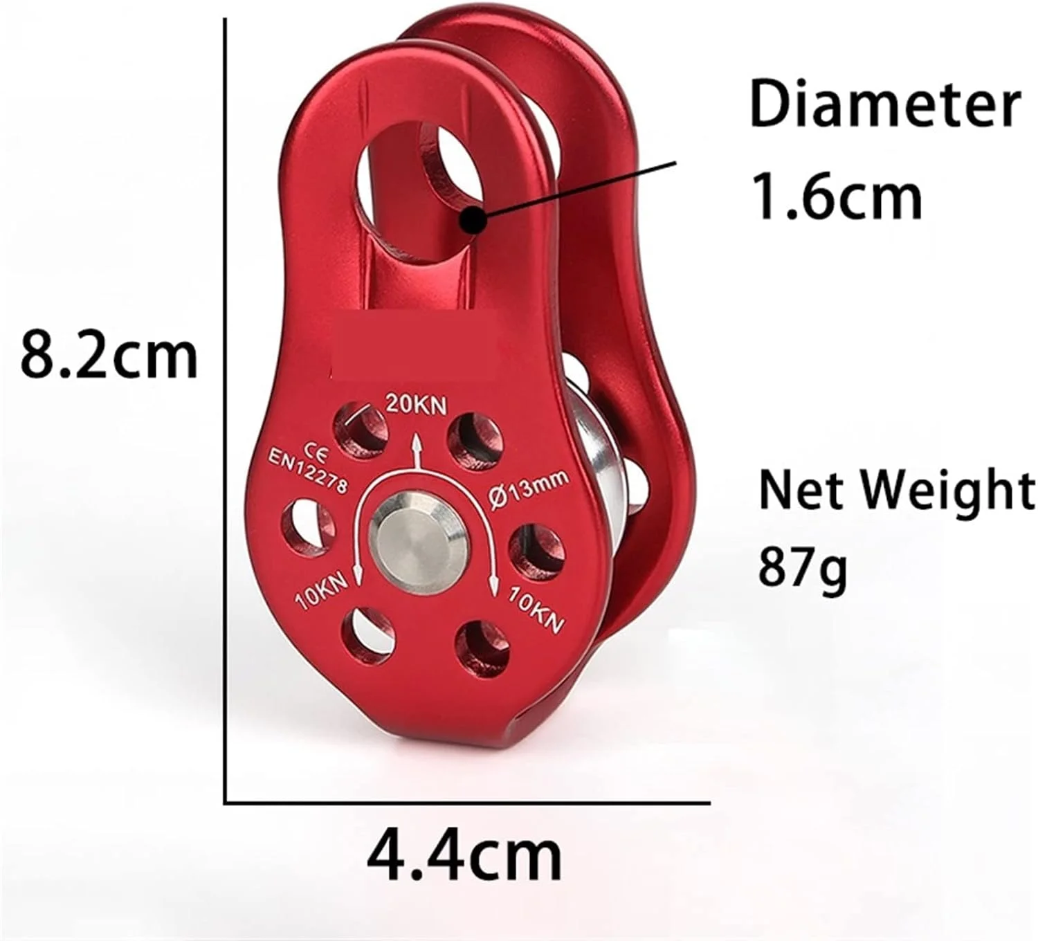 قرقره سنگ نوردی SEMONE، ابزارهای فضای باز، قرقره تک تسمه ای صفحه جانبی ثابت حرفه ای، کوهنوردی (آبی تیره)