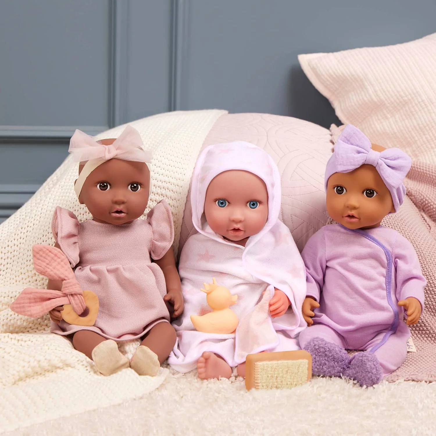 LullaBaby - ست مد 13 تکه - لباس عروسک نوزاد - لباس خواب، لباس و لوازم جانبی حمام - بازی تخیلی - اسباب بازی برای کودکان 2 سال به بالا - ست لباس عروسک نوزاد