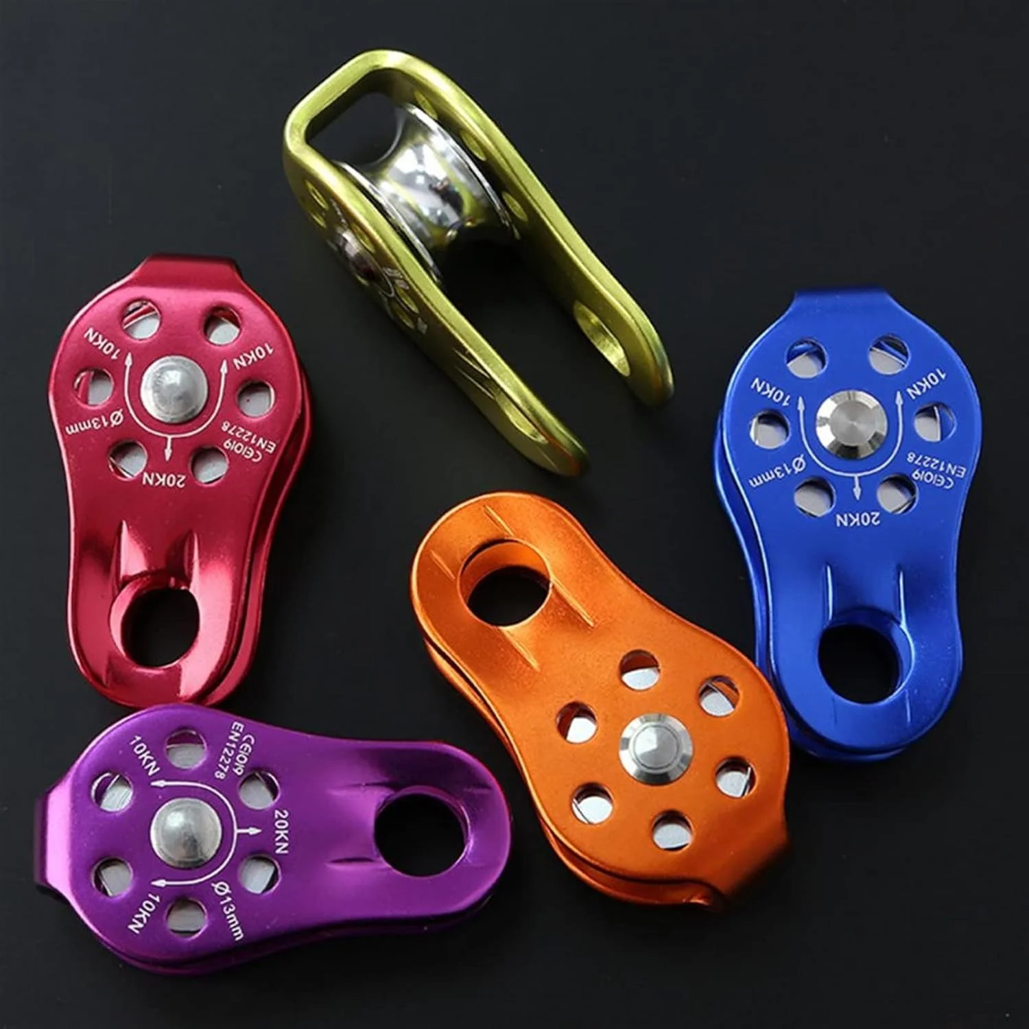 قرقره SEMONE آلیاژی، کاربردی برای سنگ نوردی، قرقره تک تسمه ای صفحه ثابت در فضای باز، تجهیزات حمل و نقل، تجهیزات ماجراجویی (آبی تیره)