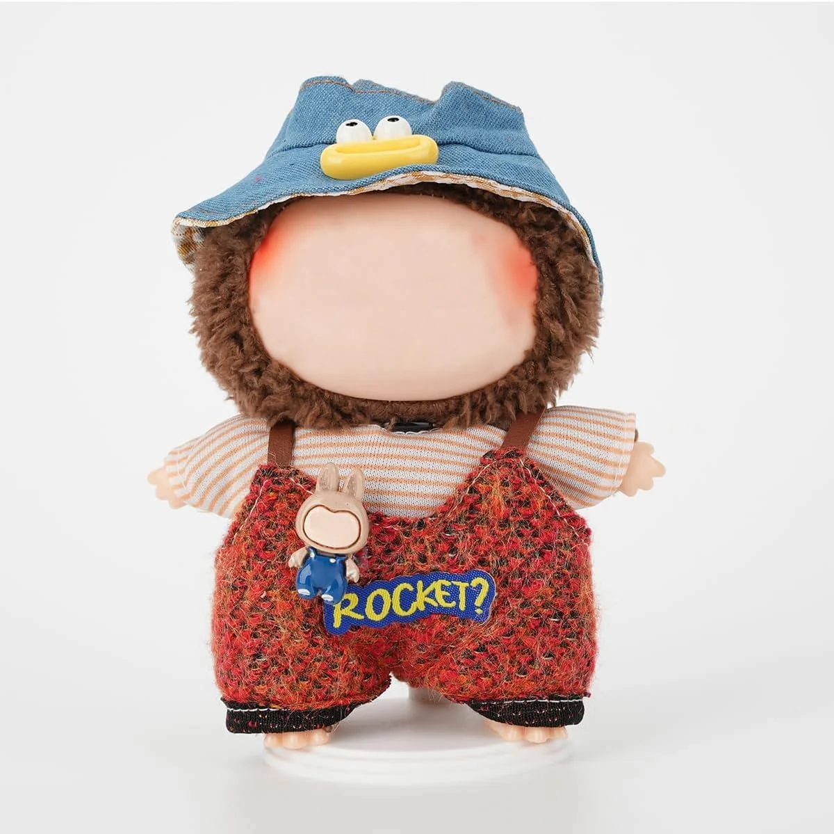 ست لباس و لوازم جانبی عروسک KASTWAVE مدل Gentleman Style، شامل لباس، سرهمی و کلاه، به همراه 1 پایه عروسک، لباس شیک و فانتزی (بدون عروسک) مناسب برای عروسک های پولیشی لابوبو 17 سانتی متری