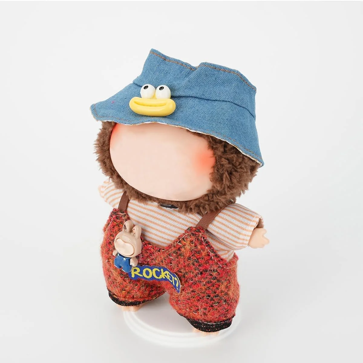 ست لباس و لوازم جانبی عروسک KASTWAVE مدل Gentleman Style، شامل لباس، سرهمی و کلاه، به همراه 1 پایه عروسک، لباس شیک و فانتزی (بدون عروسک) مناسب برای عروسک های پولیشی لابوبو 17 سانتی متری