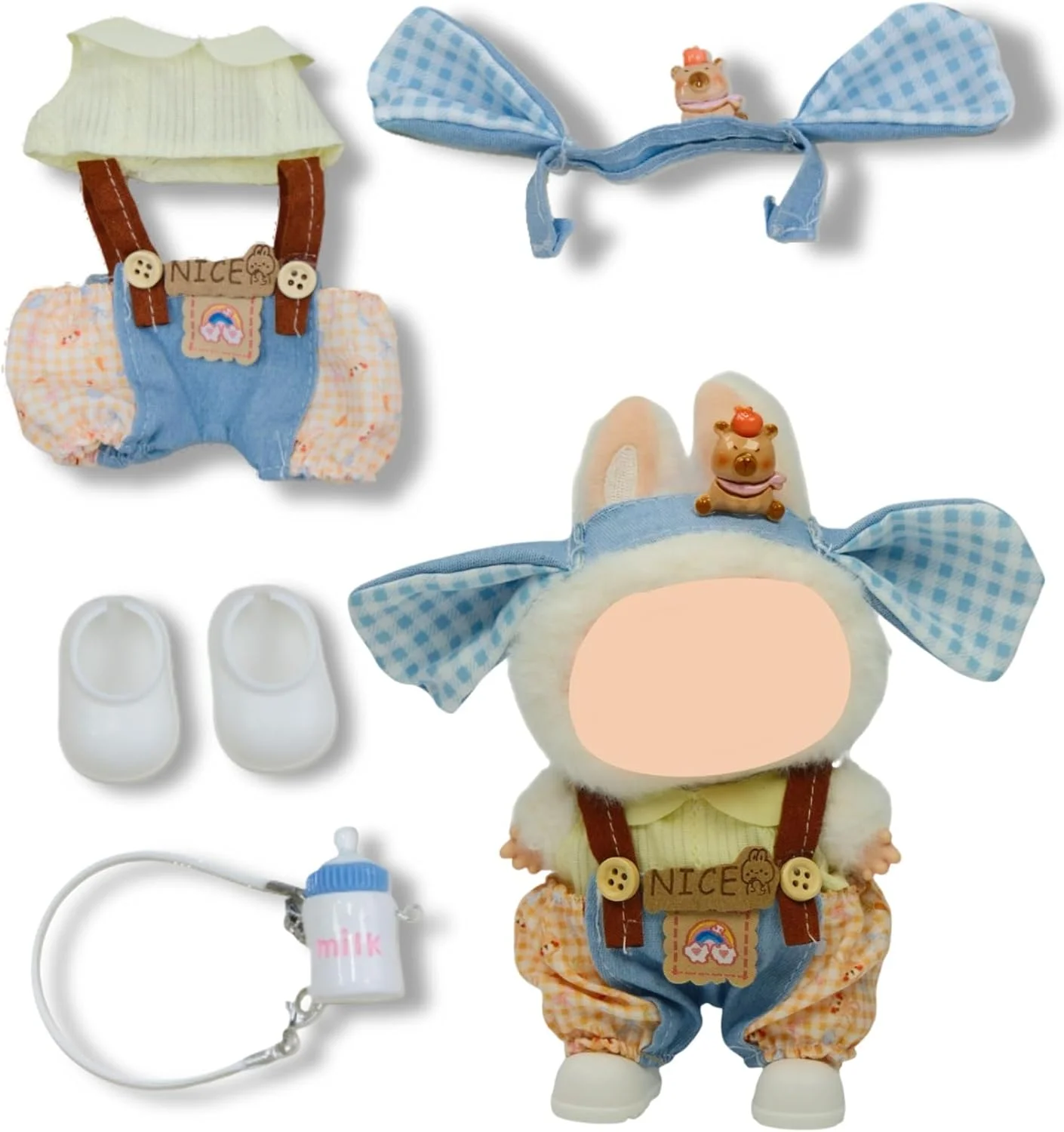 لباس برای لوازم جانبی عروسک، دست ساز 15cm-17cm برای عروسک لابوبو، ژاکت بافتنی ممتاز، لباس های زیبا برای لباس پوشیدن عروسک ها با سبک منحصر به فرد، لوازم جانبی لباس عروسک های شیک و دوست داشتنی (قهوه ای)