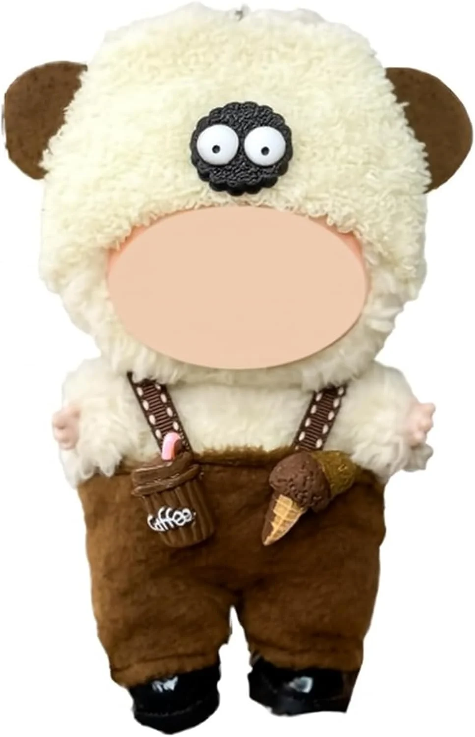 ست لباس بافتنی قلاب بافی برای عروسک لابوبو 17 سانتی متری، کلاه، تاپ و سرهمی 3 تکه دست ساز، لوازم جانبی لباس عروسک نخ نرم برای کلکسیونرها (عروسک شامل نمی شود)