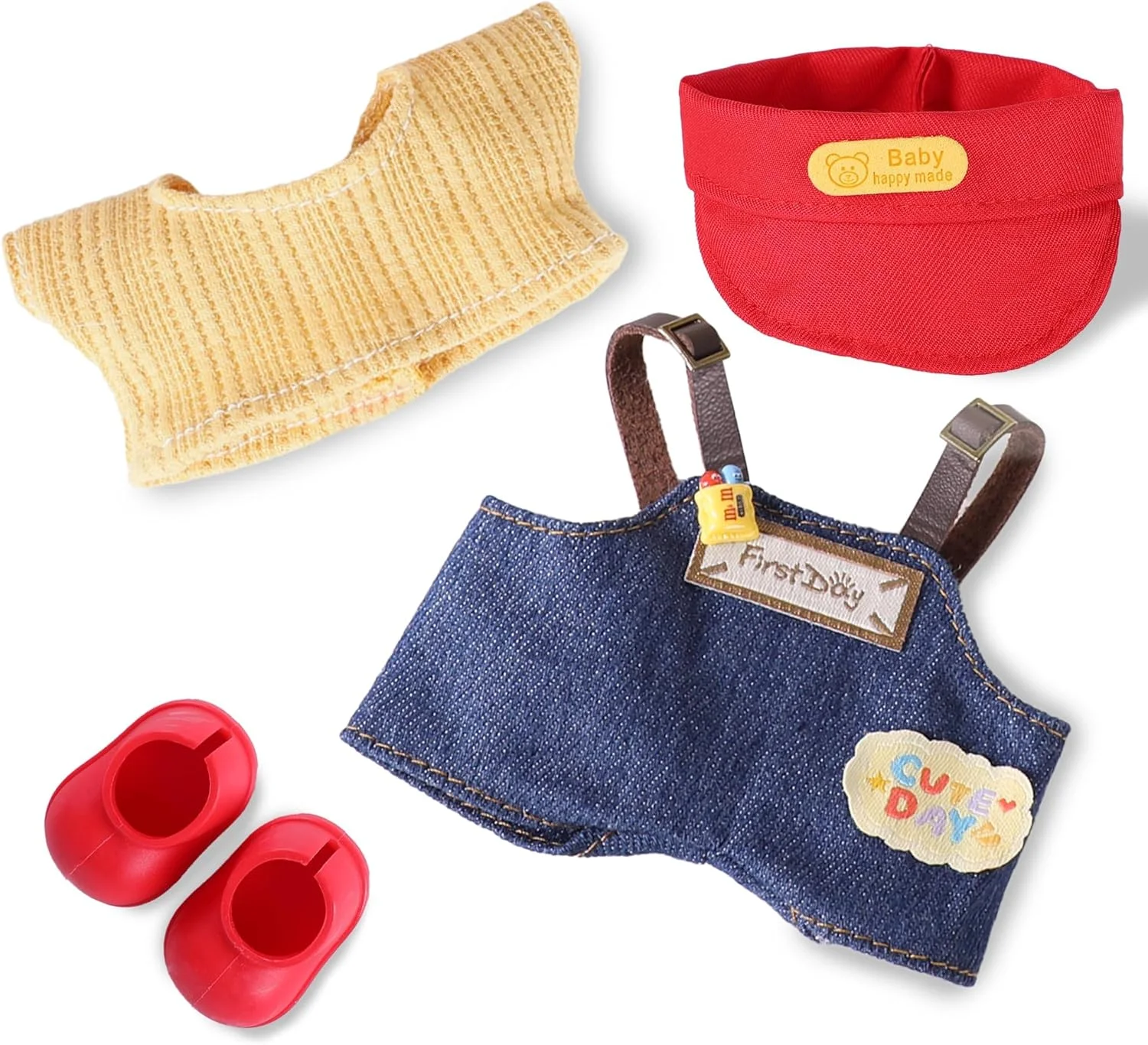 ست لباس 4 تکه KASTWAVE برای عروسک لابوبو، شامل کلاه، تی شرت، شلوار پیش بندی و کفش، لباس مد روز ممتاز برای عروسک های 17 سانتی متری، هدیه ای منحصر به فرد برای کلکسیونرها ست لباس 4 تکه KASTWAVE برای عروسک لابوبو، شامل کلاه، تی شرت، شلوار پیش بندی و کفش، لباس مد روز ممتاز برای عروسک های 17 سانتی متری، هدیه ای منحصر به فرد برای کلکسیونرها