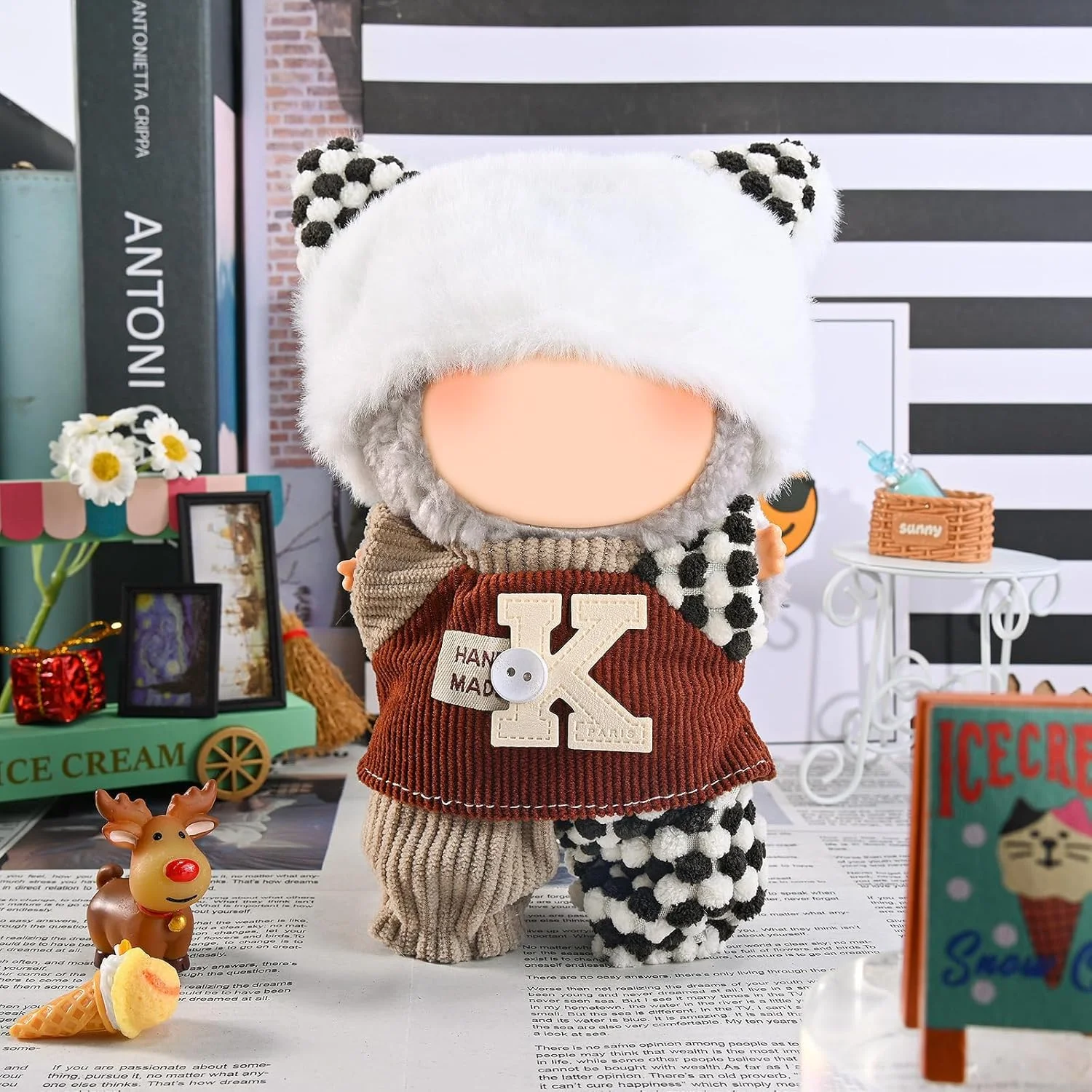 ست لباس بافتنی KASTWAVE برای عروسک لابوبو 17 سانتی متری، شامل کلاه، تاپ و سرهمی دست ساز 3 تکه، لوازم جانبی لباس عروسک با نخ نرم برای کلکسیونرها (عروسک شامل نمی شود) ست لباس بافتنی KASTWAVE برای عروسک لابوبو 17 سانتی متری، شامل کلاه، تاپ و سرهمی دست ساز 3 تکه، لوازم جانبی لباس عروسک با نخ نرم برای کلکسیونرها (عروسک شامل نمی شود)