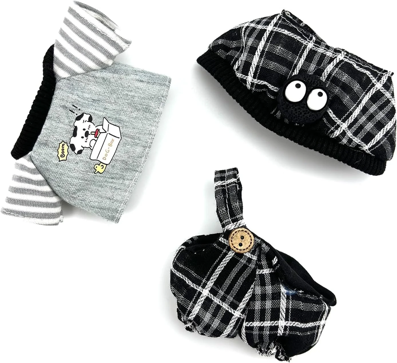 ست لباس 3 تکه KASTWAVE برای عروسک لابوبو، شامل سرهمی، تی شرت و کلاه بامزه، لوازم جانبی لباس پوشیدن شایان ستایش برای عروسک های 17 سانتی متری (عروسک شامل نمی شود) ست لباس 3 تکه KASTWAVE برای عروسک لابوبو، شامل سرهمی، تی شرت و کلاه بامزه، لوازم جانبی لباس پوشیدن شایان ستایش برای عروسک های 17 سانتی متری (عروسک شامل نمی شود)