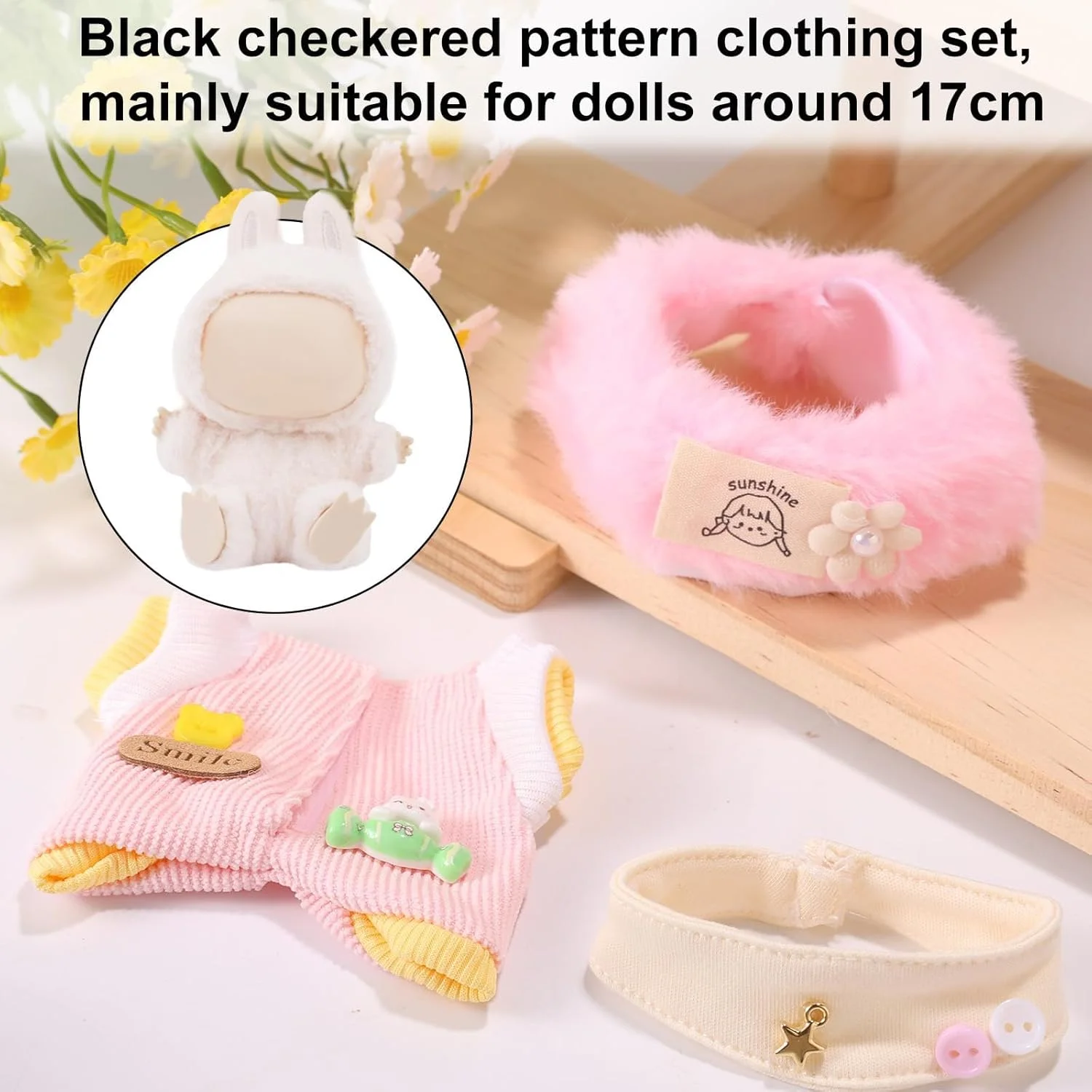 ست لباس 3 تکه KASTWAVE برای عروسک لابوبو، شامل جامپسوت، هدبند و شال گردن، لباس سبک شکر زیبا برای عروسک های 17 سانتی متری، لوازم جانبی لباس پوشیدن شایان ستایش ست لباس 3 تکه KASTWAVE برای عروسک لابوبو، شامل جامپسوت، هدبند و شال گردن، لباس سبک شکر زیبا برای عروسک های 17 سانتی متری، لوازم جانبی لباس پوشیدن شایان ستایش