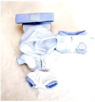 ست لباس عروسک لابوبو، شامل 4 تکه کلاه، هودی، تاپ و شلوار، استایل کژوال و خنک برای عروسک های 17 سانتی متری (عروسک شامل نمی شود)