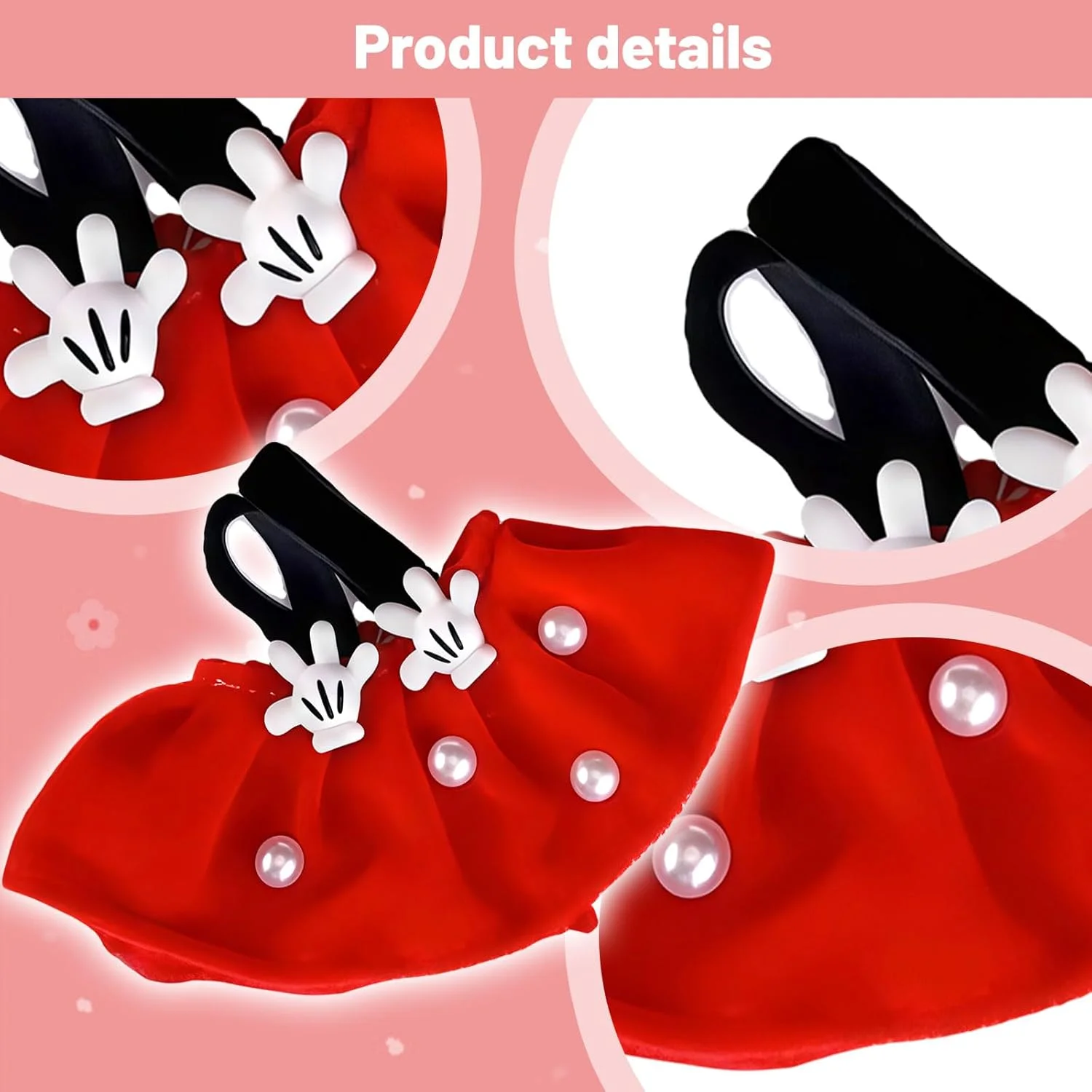 GWAWG ست 4 تکه لباس 17 سانتی متری برای عروسک های 17 سانتی متری، شامل 1 پاپیون، 1 دستبند، 1 لباس و 1 جفت کفش عروسکی