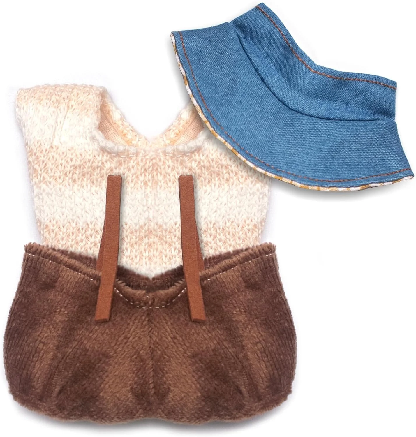 لباس عروسک Iabuu مناسب برای عروسک 6.69 اینچی، لباس با کیفیت عالی به همراه لوازم جانبی، ست عروسکی نرم و شیک بافت دستی (بدون عروسک)، سرهمی مخمل خواب دار