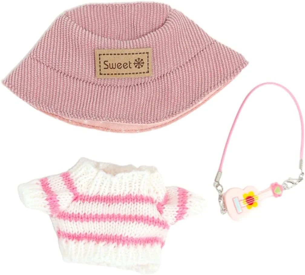 لباس عروسک مینیاتوری پولیشی زیبا، فقط لباس و لوازم جانبی، لوازم جانبی عروسک Labvbv، بدون عروسک، لباس و لوازم جانبی عروسک های زیبا برای پسران و دختران، هدیه عروسک های DIY، 17 سانتی متر