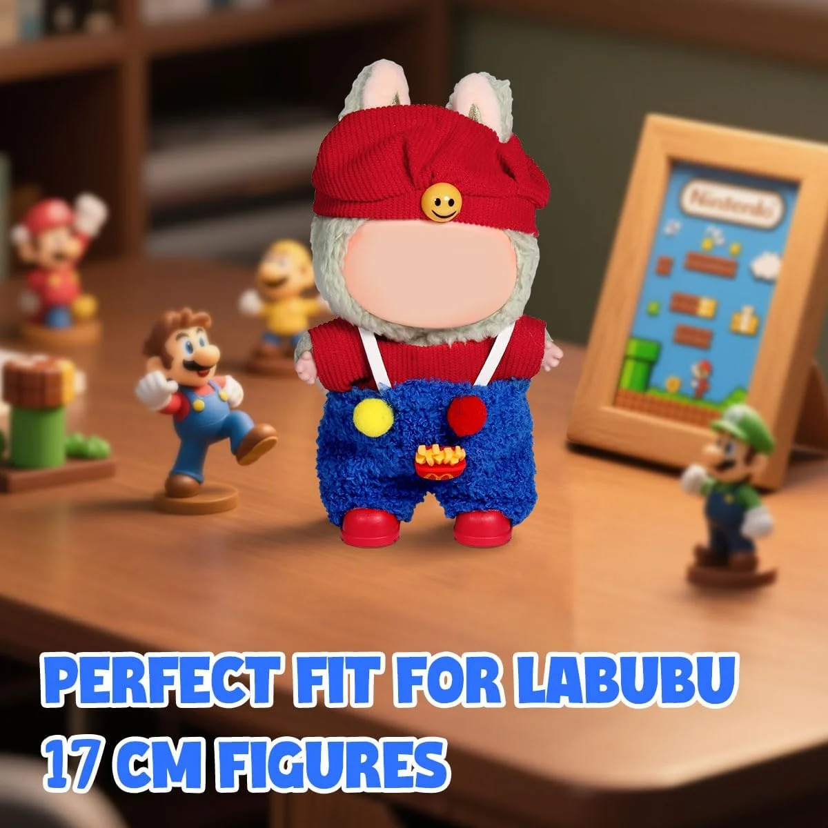 AICase لباس/ست لباس عروسک 17 سانتی‌متری، ست لباس عروسک 17 سانتی‌متری، ست 3 تکه لباس کلاه، لوازم جانبی لباس شیک و دوست‌داشتنی پسرانه و دخترانه_10