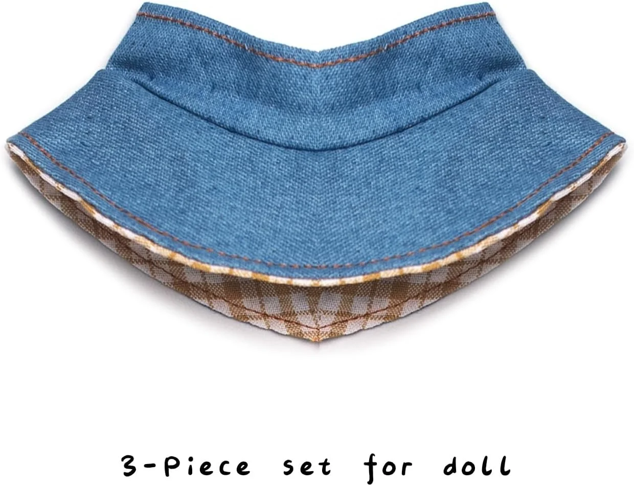 لباس عروسک Iabuu مناسب برای عروسک 6.69 اینچی، لباس با کیفیت عالی به همراه لوازم جانبی، ست عروسکی نرم و شیک بافت دستی (بدون عروسک)، سرهمی مخمل خواب دار