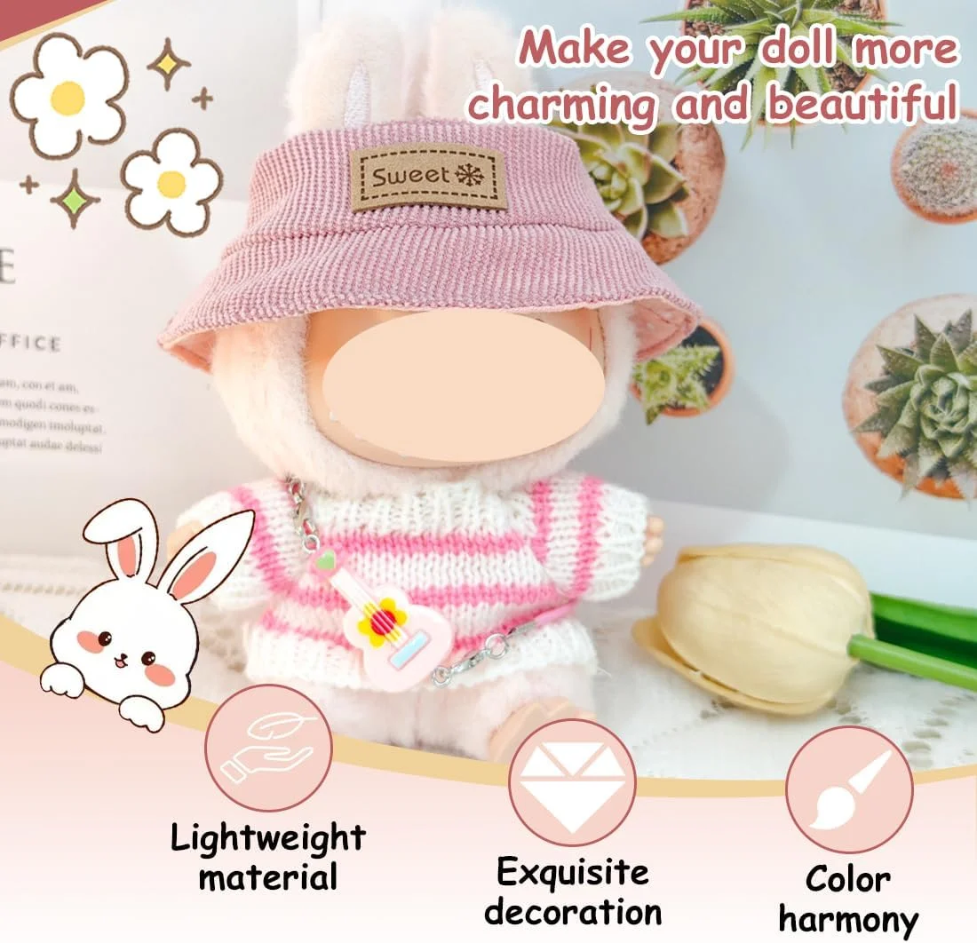 لباس عروسک مینیاتوری پولیشی زیبا، فقط لباس و لوازم جانبی، لوازم جانبی عروسک Labvbv، بدون عروسک، لباس و لوازم جانبی عروسک های زیبا برای پسران و دختران، هدیه عروسک های DIY، 17 سانتی متر
