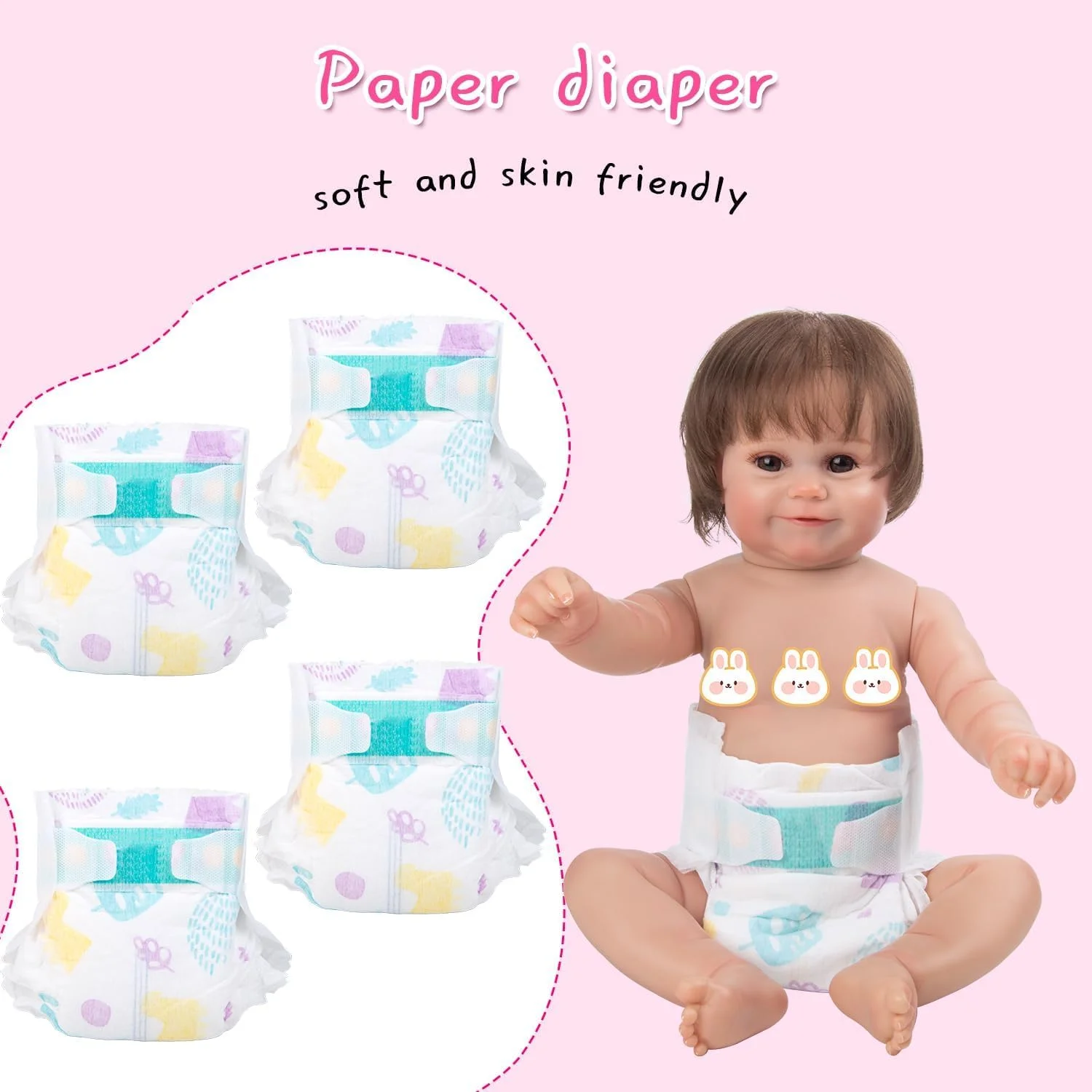 13 تکه لباس و لوازم جانبی عروسک نوزاد ریبورن برای عروسک های 18-22 اینچی، لباس عروسک های ریبورن، کوله پشتی توت فرنگی صورتی، لوازم جانبی پوشک