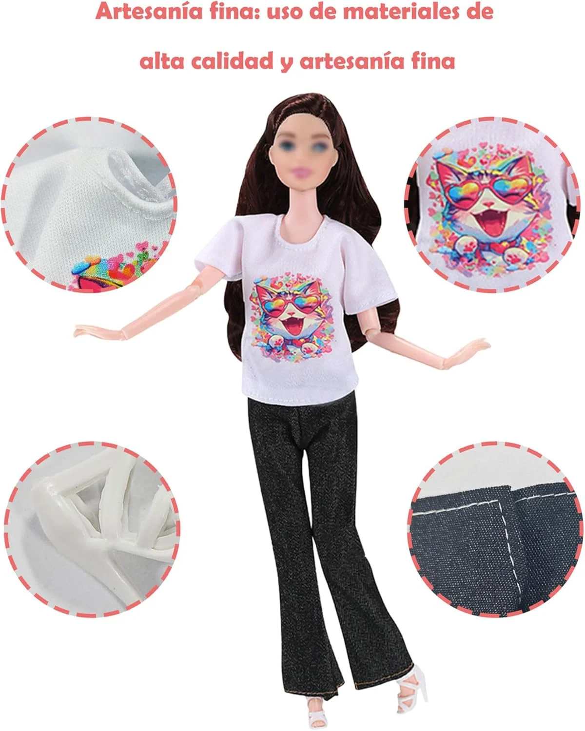 والنبایلی 15 تکه لباس و لوازم جانبی مد عروسک، ست لباس عروسک 30 سانتی متری شامل 2 جفت لباس، 2 جفت کفش، 2 جفت شلوار، 1 ست لوازم جانبی حیوانات خانگی برای عروسک های دخترانه و پسرانه 11.5 اینچی