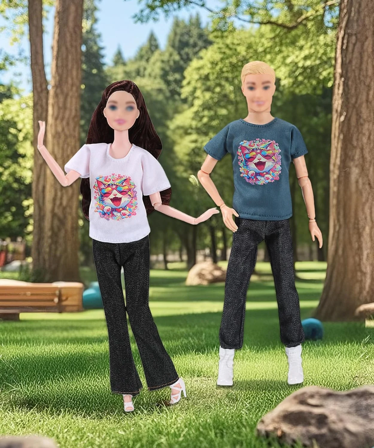 والنبایلی 15 تکه لباس و لوازم جانبی مد عروسک، ست لباس عروسک 30 سانتی متری شامل 2 جفت لباس، 2 جفت کفش، 2 جفت شلوار، 1 ست لوازم جانبی حیوانات خانگی برای عروسک های دخترانه و پسرانه 11.5 اینچی