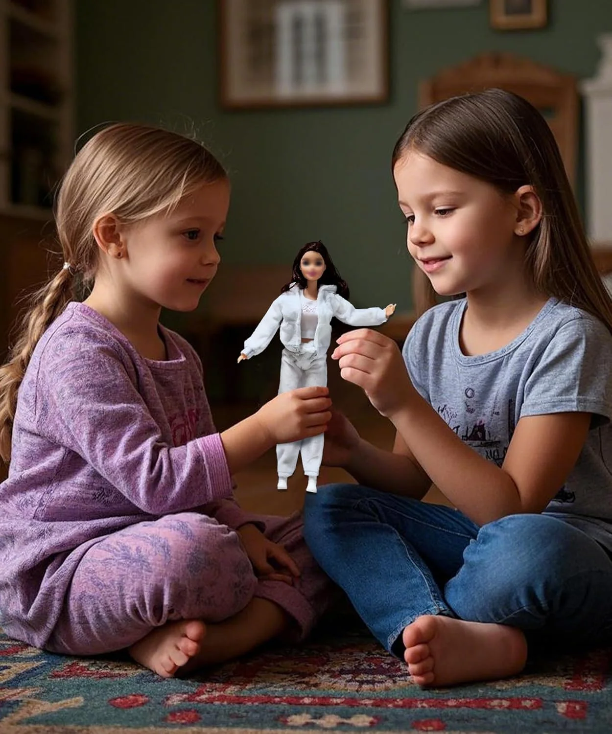 والنبایلی 16 تکه لباس عروسک لوازم جانبی عروسک 30 سانتی متری ست لباس ورزشی 2 ست لباس، کلاه، کفش، کیف، 2 ست بیسبال برای لباس عروسک های 11.5 اینچی دخترانه (عروسک شامل نمی شود)