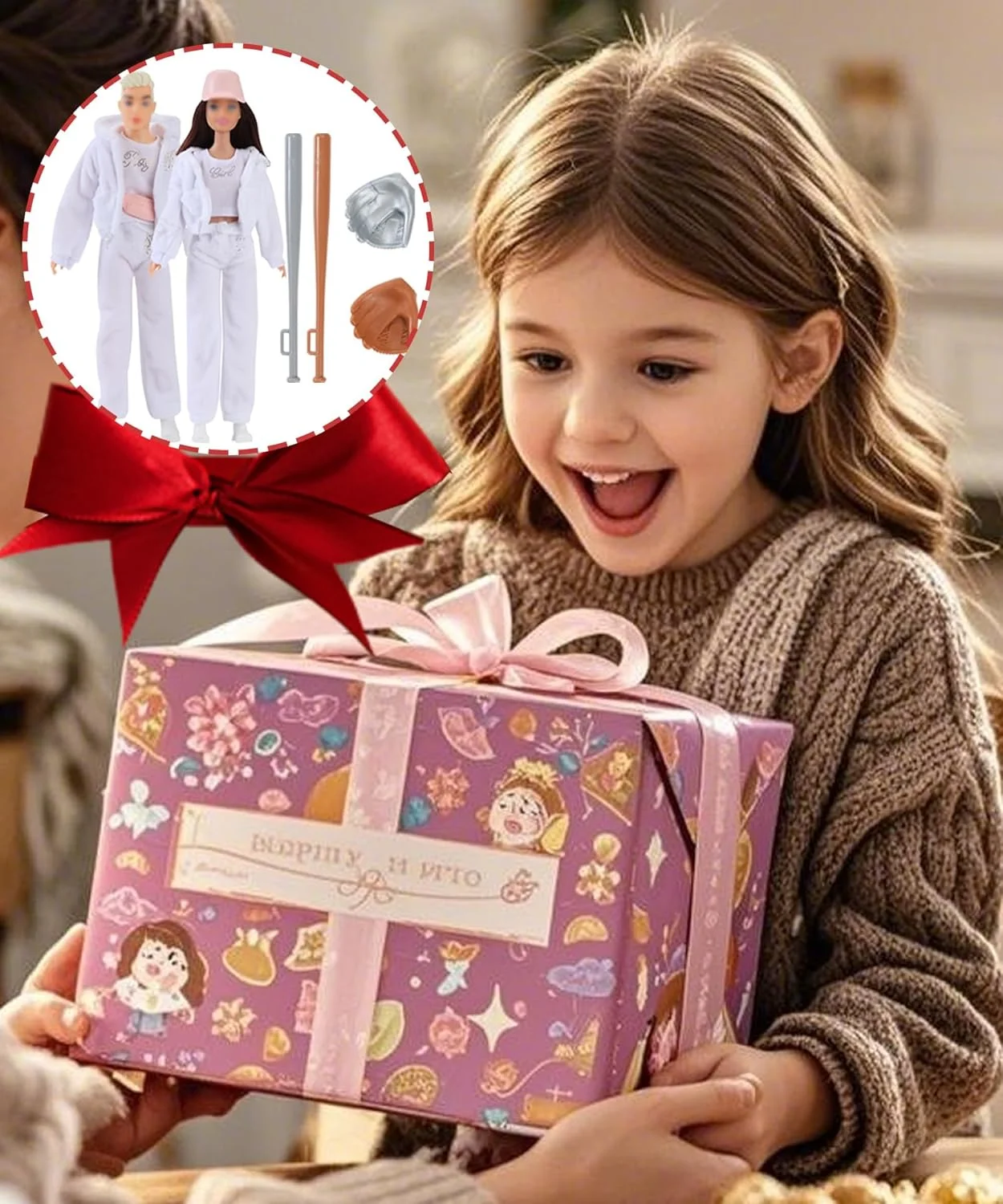 والنبایلی 16 تکه لباس عروسک لوازم جانبی عروسک 30 سانتی متری ست لباس ورزشی 2 ست لباس، کلاه، کفش، کیف، 2 ست بیسبال برای لباس عروسک های 11.5 اینچی دخترانه (عروسک شامل نمی شود)