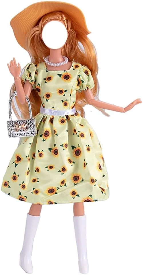 لباس عروسک، 5 ست لباس زمستانی شامل پیراهن، شلوار، بادگیر و کلاه برای عروسک های 11.5 اینچی، لوازم جانبی با استایل تصادفی (D)