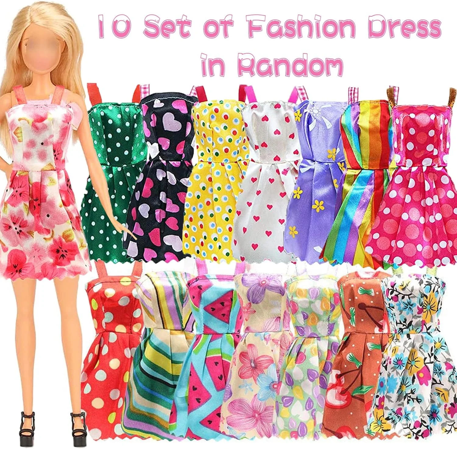 مجموعه 43 عددی لباس و لوازم جانبی عروسک Carreuty سازگار با عروسک باربی، شامل 10 لباس ساسون دار، 3 لباس مد روز، 20 عدد کفش، 10 لوازم جانبی برای عروسک 11.5 اینچی، هدیه تولد و عید پاک دخترانه، به صورت تصادفی
