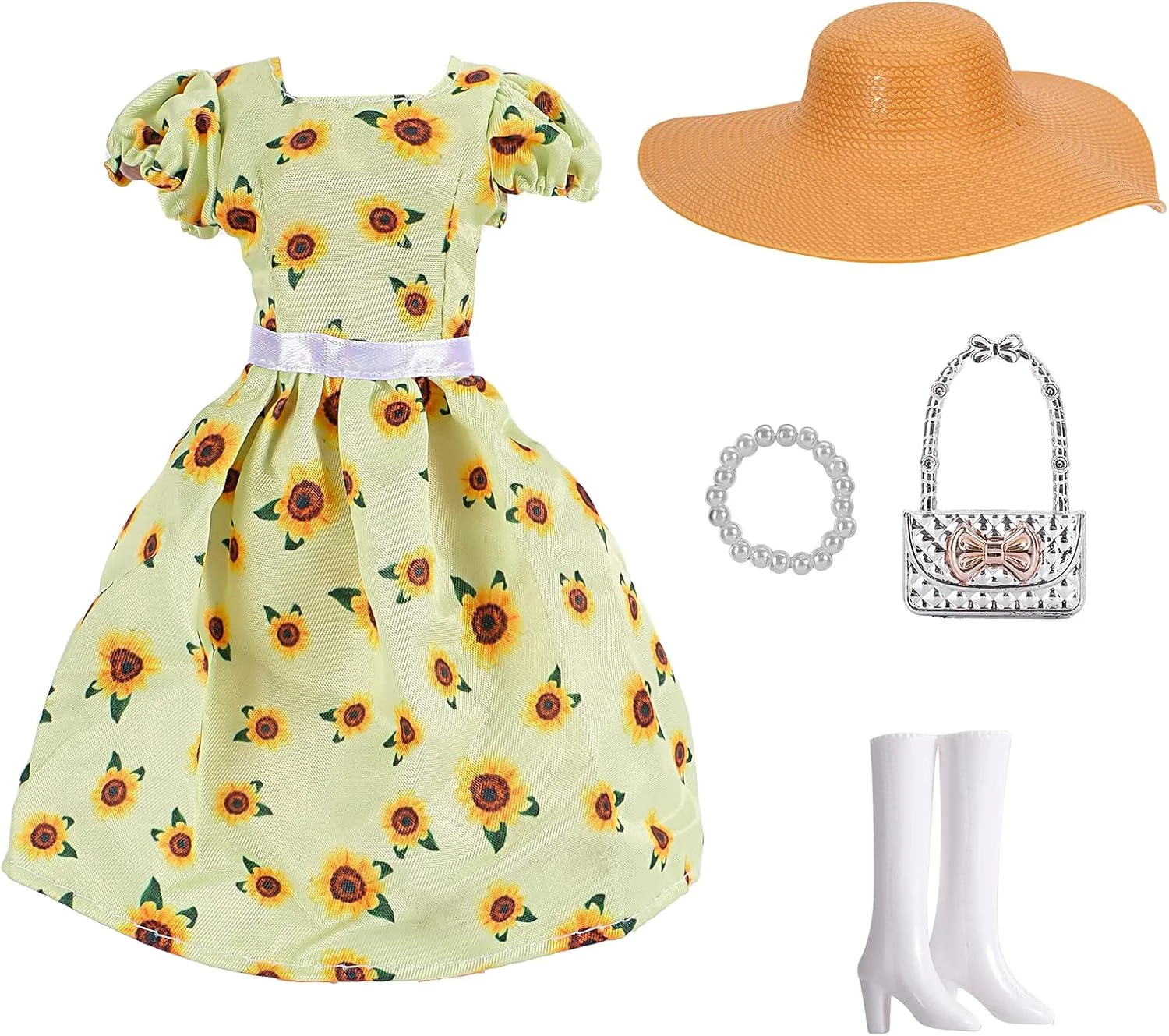 لباس عروسک، 5 ست لباس زمستانی شامل پیراهن، شلوار، بادگیر و کلاه برای عروسک های 11.5 اینچی، لوازم جانبی با استایل تصادفی (D)